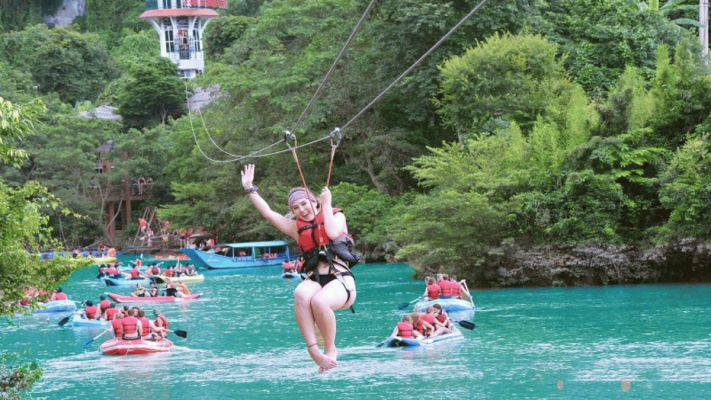 Zipline experience at Chay river Dark Cave