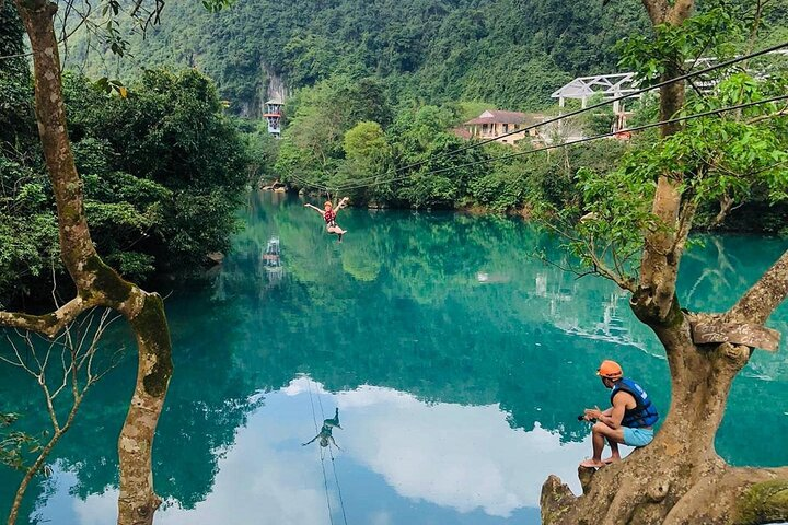 zipline at chay river dark cave